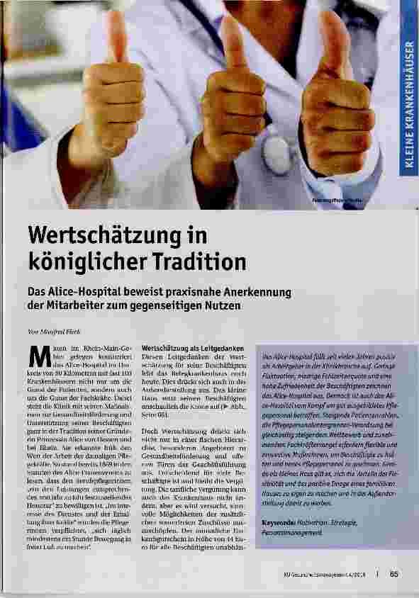 Vorschauseite 1: Wertschätzung in königlicher Tradition