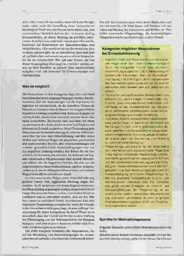 Vorschauseite 2: Lohnt sich das noch? Menschen mit Sinnesbeeinträchtigung im Alter zum Lernen motivieren
