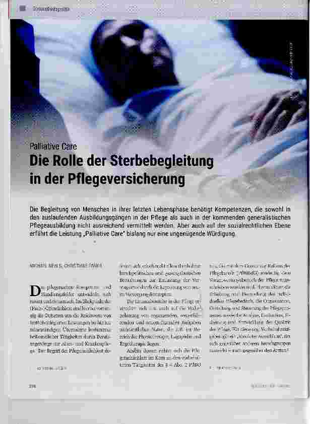 Vorschauseite 1: Die Rolle der Sterbebegleitung in der Pflegeversicherung
