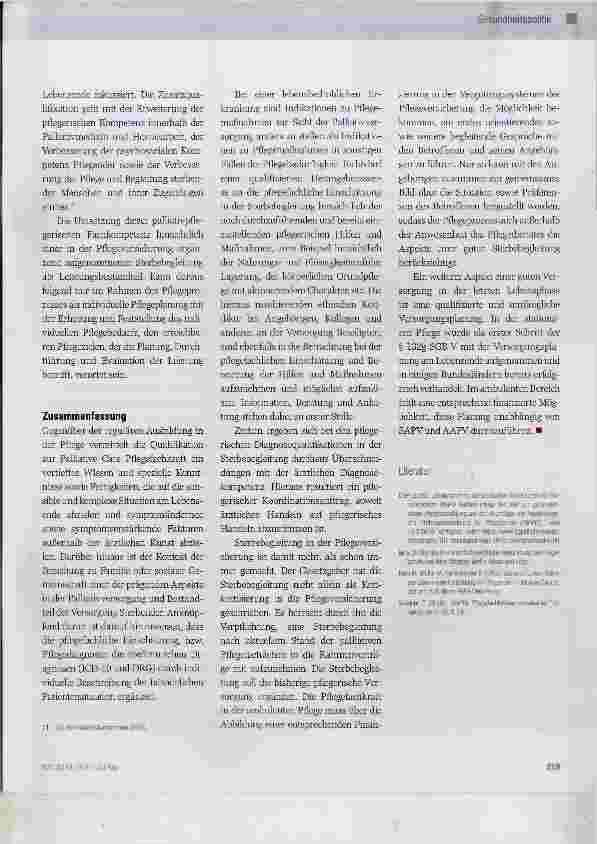 Vorschauseite 4: Die Rolle der Sterbebegleitung in der Pflegeversicherung