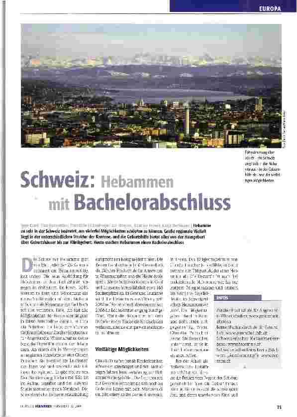 Vorschauseite 1: Schweiz: Hebammen mit Bachelorabschluss