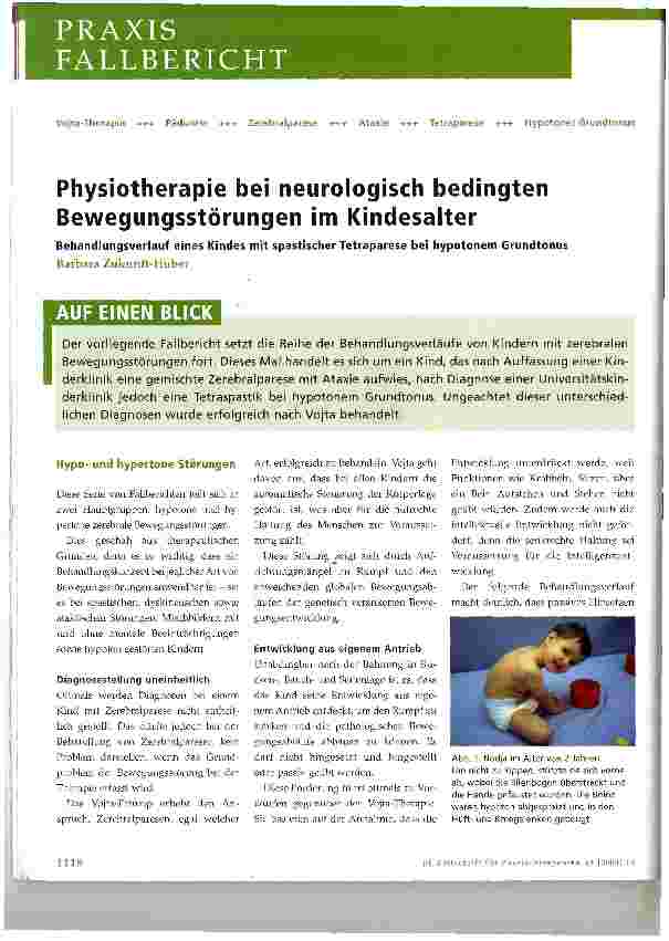 Vorschauseite 1: Physiotherapie bei neurologisch bedingten Bewegungsstörungen im Kindesalter