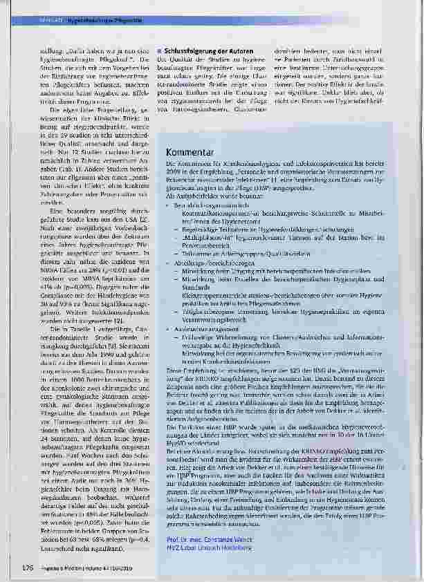 Vorschauseite 3: Hygienebeauftragte Pflegekräfte: Aktuelle Literaturstudie analysiert internationale Erfahrungen