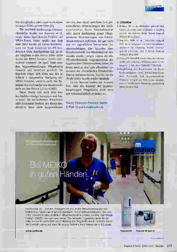 Vorschauseite 4: Hygienebeauftragte Pflegekräfte: Aktuelle Literaturstudie analysiert internationale Erfahrungen