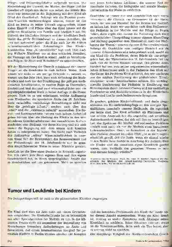 Vorschauseite 1: Tumor und Leukämie bei Kindern Die Isotopendiagnostik ist auch in den pädiatrischen Kliniken