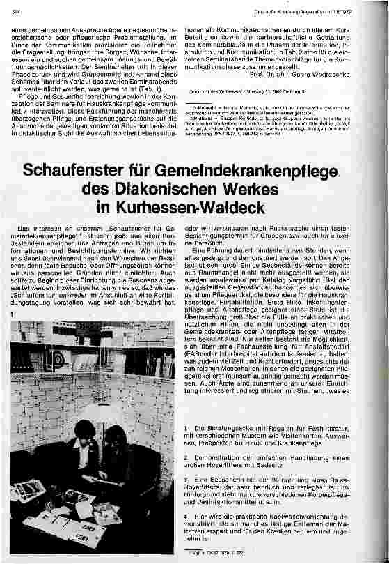 Vorschauseite 1: Schaufenster für Gemeindekrankenpflege des Diakonischen Werkes in Kurhessen-Waldeck