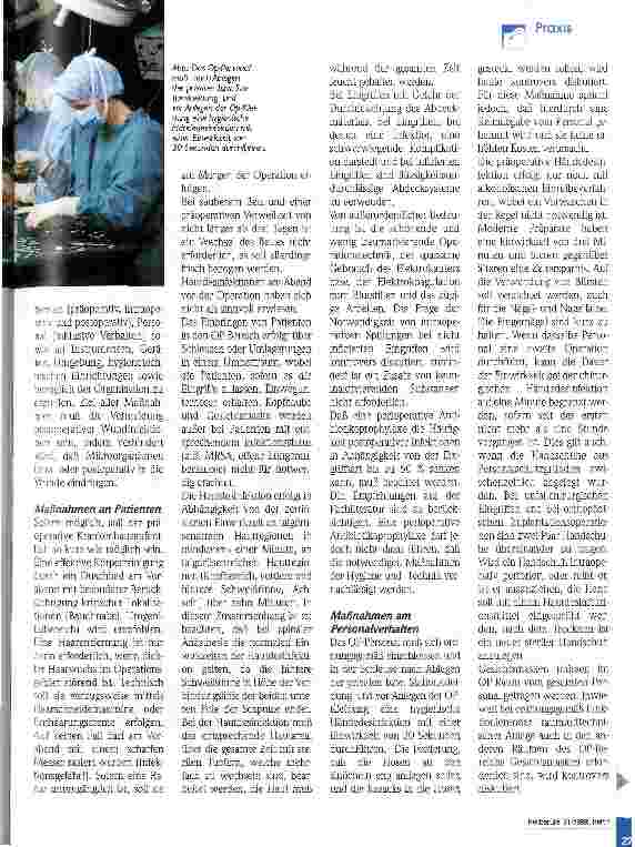 Vorschauseite 2: Hygiene in OP-Abteilungen