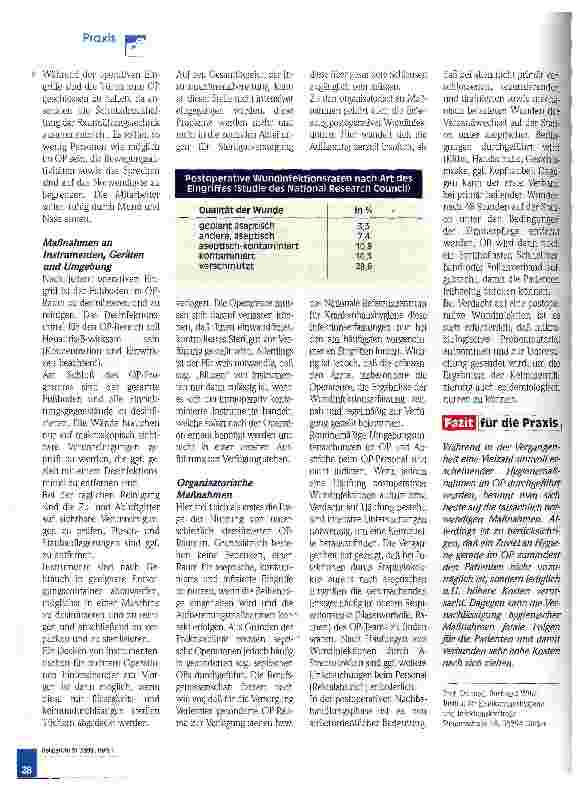 Vorschauseite 3: Hygiene in OP-Abteilungen