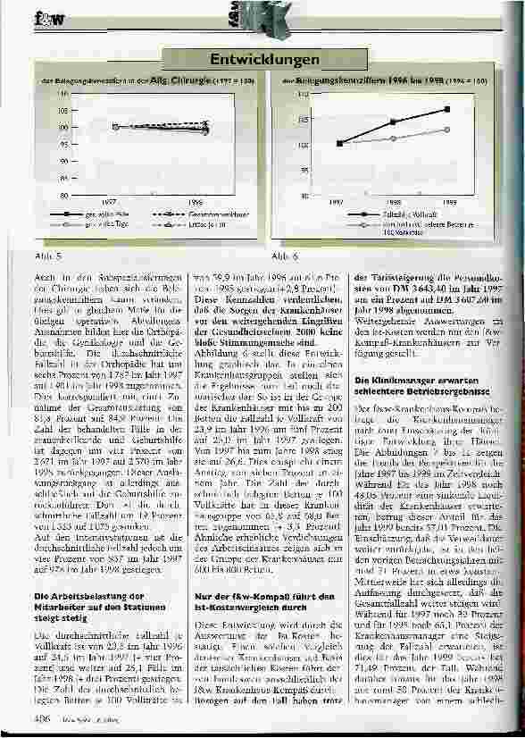 Vorschauseite 3: Die Fallzahl steigt, die Fallkosten sinken, das Betriebsergebnis wird schlechter Der f&w-Krankenhaus-Kompaß