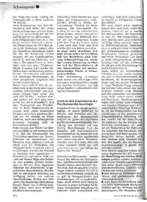 Vorschauseite 6: Psychoneuroimmunologie Neue Erkenntnisse für den pflegerischen Umgang mit onkologischen Patienten