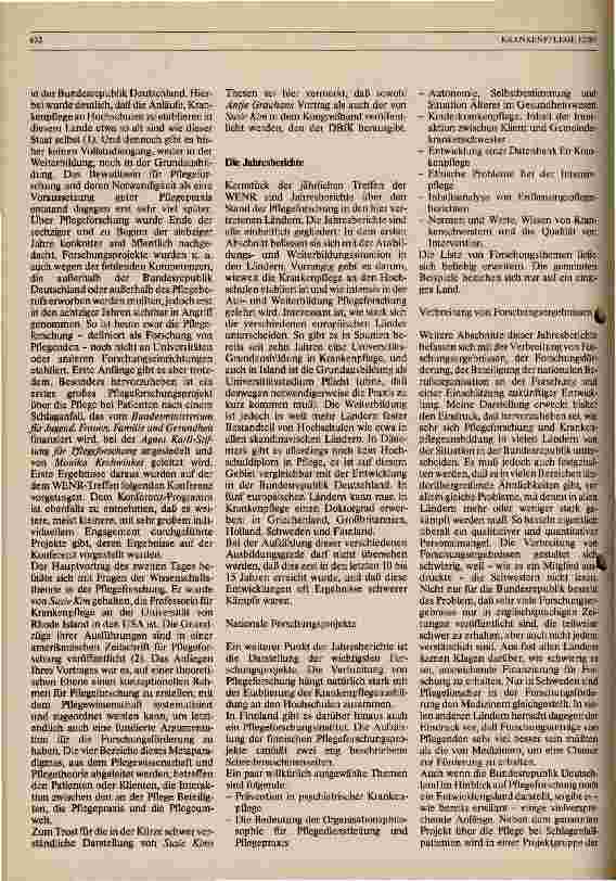 Vorschauseite 2: 12. Jahrestreffen der Europäischen PflegeforscherInnen (Workgroup of European Nurse Researchers - WENR)