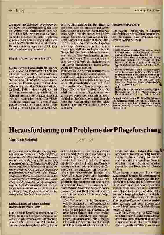 Vorschauseite 3: 12. Jahrestreffen der Europäischen PflegeforscherInnen (Workgroup of European Nurse Researchers - WENR)