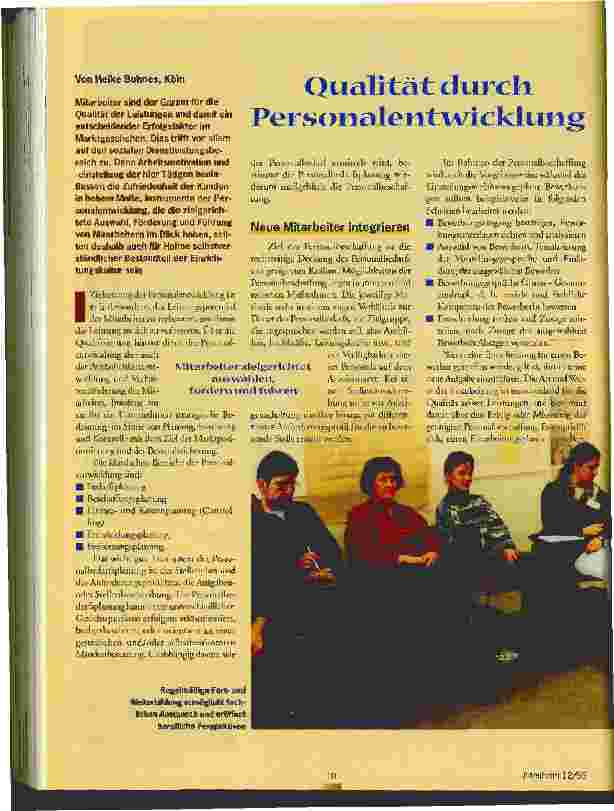 Vorschauseite 1: Qualität durch Personalentwicklung