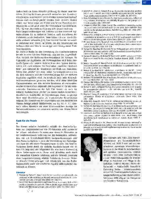 Vorschauseite 4: Inhalationsanästhesie mittels „Anaesthetic Conserving Device zur Langzeitsedierung eines schwer sedierbaren Patienten