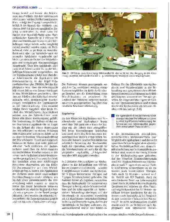 Vorschauseite 3: Vertebroplastie und Kyphoplastie bei osteoporotischen Wirbelkörperfrakturen: Indikationen, Technik, Ergebnisse und Komplikationen