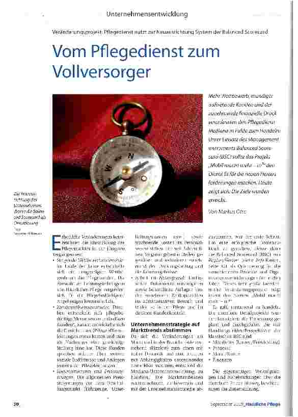 Vorschauseite 1: Vom Pflegedienst zum Vollversorger