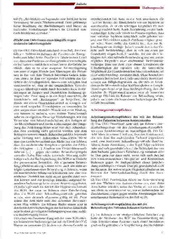 Vorschauseite 3: Haftungsrechtliche Risiken im Rahmen der Krankenhaushygiene