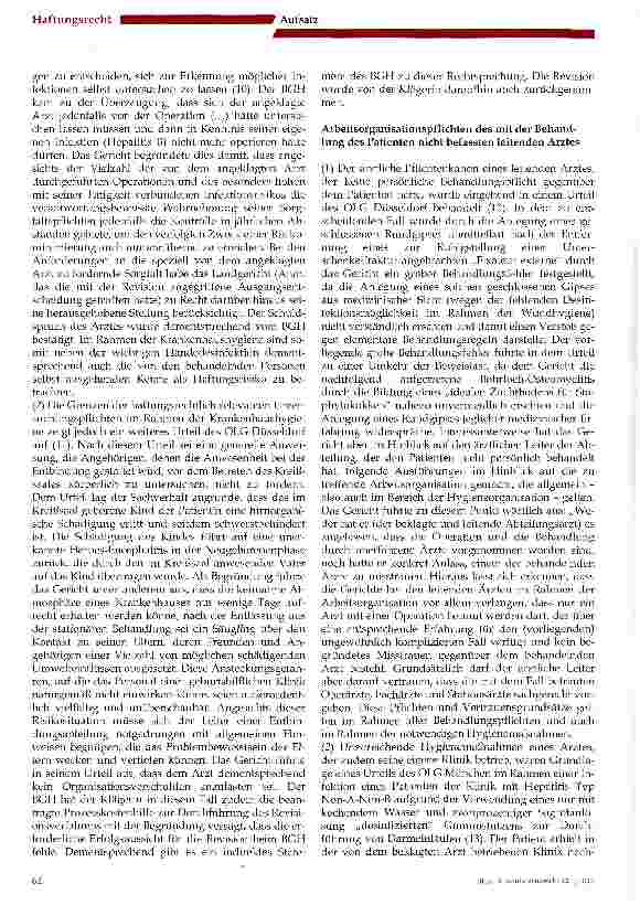 Vorschauseite 4: Haftungsrechtliche Risiken im Rahmen der Krankenhaushygiene
