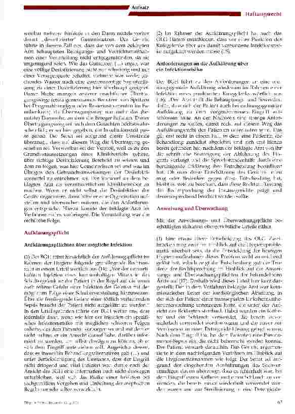 Vorschauseite 5: Haftungsrechtliche Risiken im Rahmen der Krankenhaushygiene