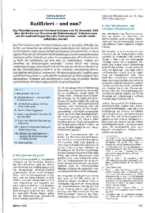 Vorschauseite 1: Ratifiziert - und nun?
