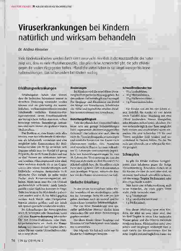 Vorschauseite 1: Viruserkrankungen bei Kindern natürlich und wirksam behandeln