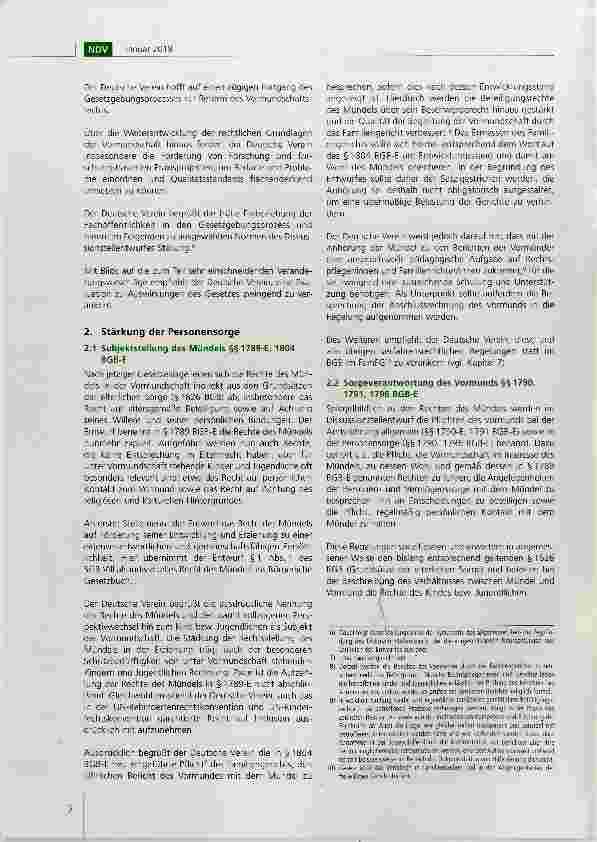 Vorschauseite 2: Stellungnahme des Deutschen Vereins zum Entwurf eines Gesetzes zur Reform des Vormundschaftsrechts (2. Diskussionsteilentwurf des Bundesministeriums der Justiz und für Verbraucher…