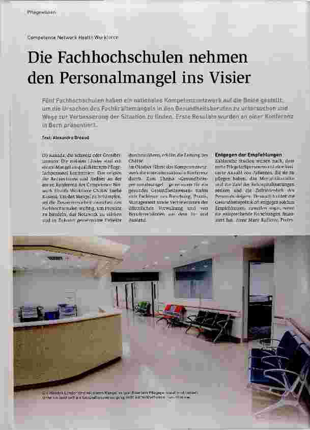 Vorschauseite 1: Die Fachhochschulen nehmen den Personalmangel ins Visier