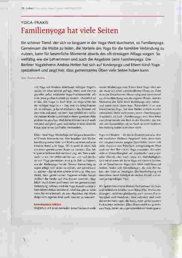 Vorschauseite 1: Familienyoga hat viele Seiten