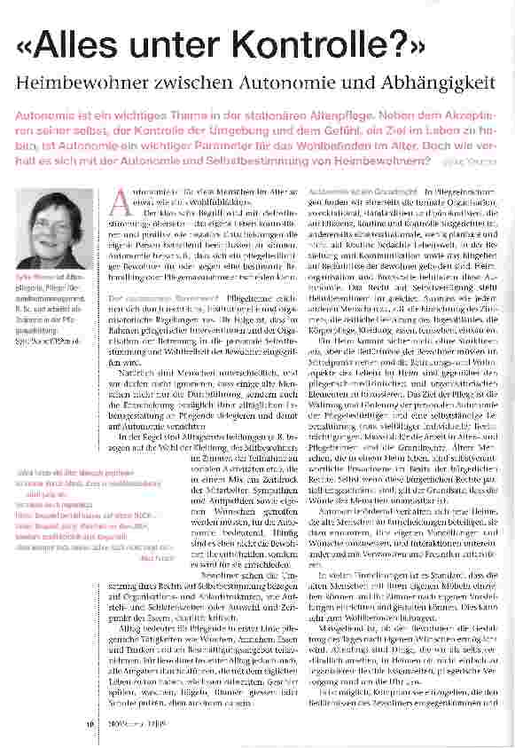 Vorschauseite 1: «Alles unter Kontrolle?»