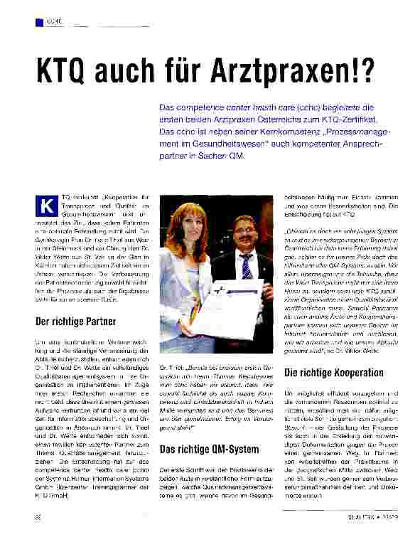 Vorschauseite 1: KTQ auch für Arztpraxen!?