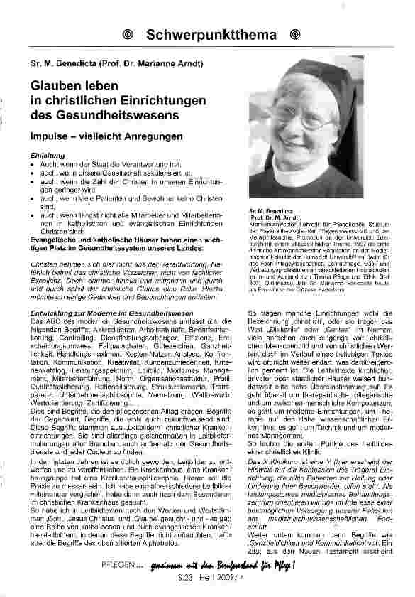 Vorschauseite 1: Glauben leben in christlichen Einrichtungen des Gesundheitswesens