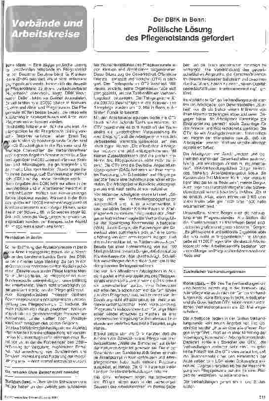 Vorschauseite 1: Politische Lösung des Pflegenotstandes gefordert