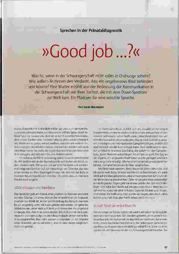 Vorschauseite 2: »Good job...?«