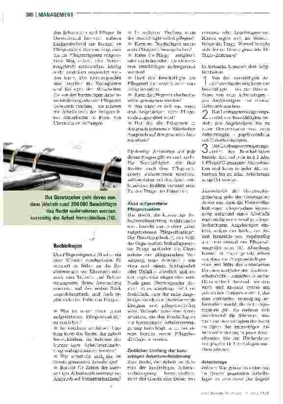 Vorschauseite 2: Das Pflegezeitgesetz und seine Tücken