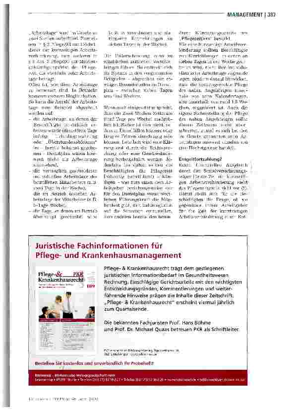 Vorschauseite 3: Das Pflegezeitgesetz und seine Tücken