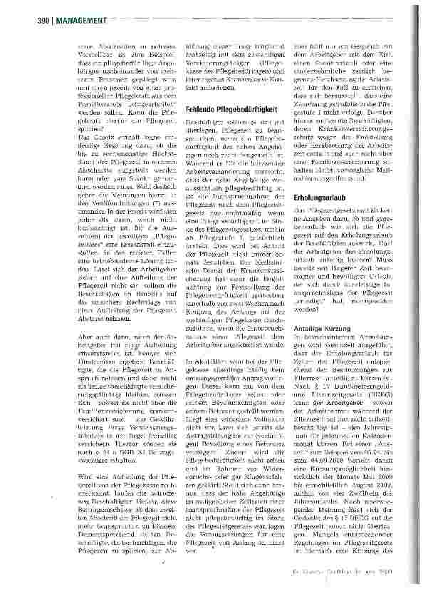 Vorschauseite 6: Das Pflegezeitgesetz und seine Tücken