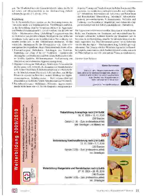 Vorschauseite 4: Umgang mit Aggression und Gewalt in Krankenhäusern und Pflegeeinrichtungen