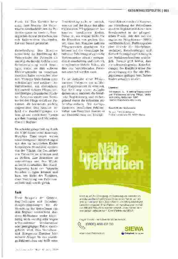 Vorschauseite 4: Pflegekammer wacht über Berufskodex