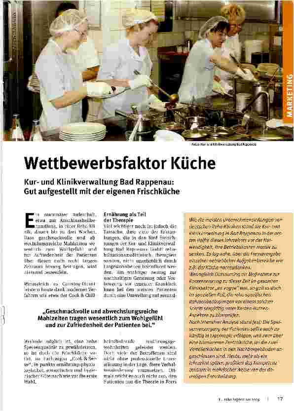 Vorschauseite 1: Wettbewerbsfaktor Küche