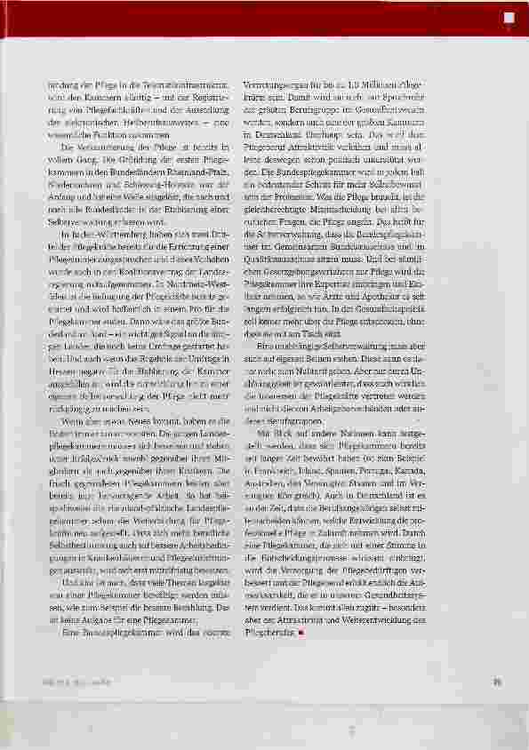 Vorschauseite 2: Ein Plädoyer für die Einrichtung einer Pflegekammer