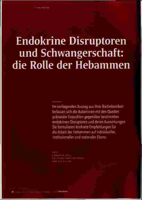 Vorschauseite 1: Endokrine Disruptoren und Schwangerschaft: die Rolle der Hebammen