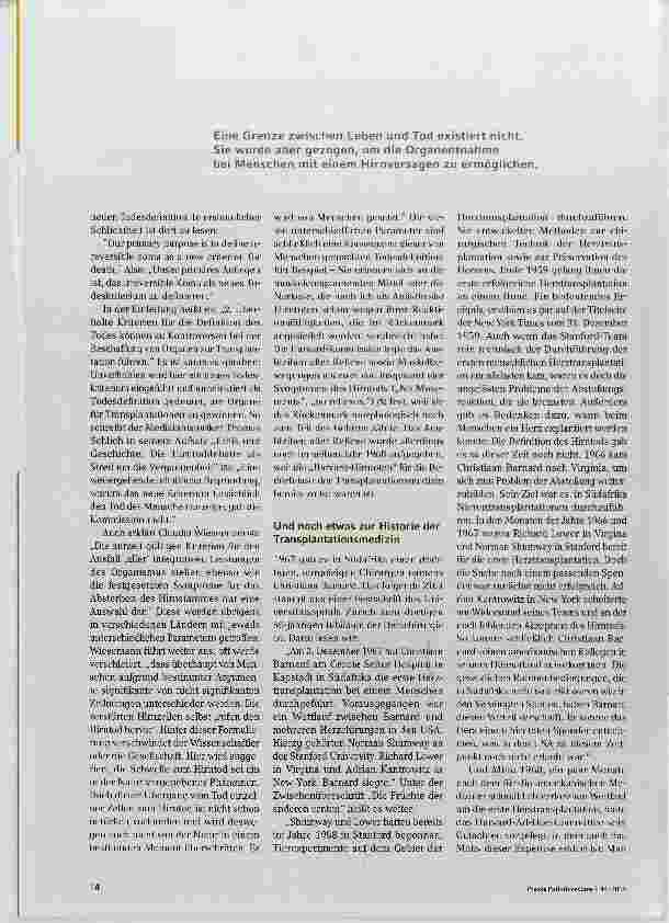 Vorschauseite 3: Zum Unterschied zwischen dem Hirntodsyndrom und einer Definition des Todes