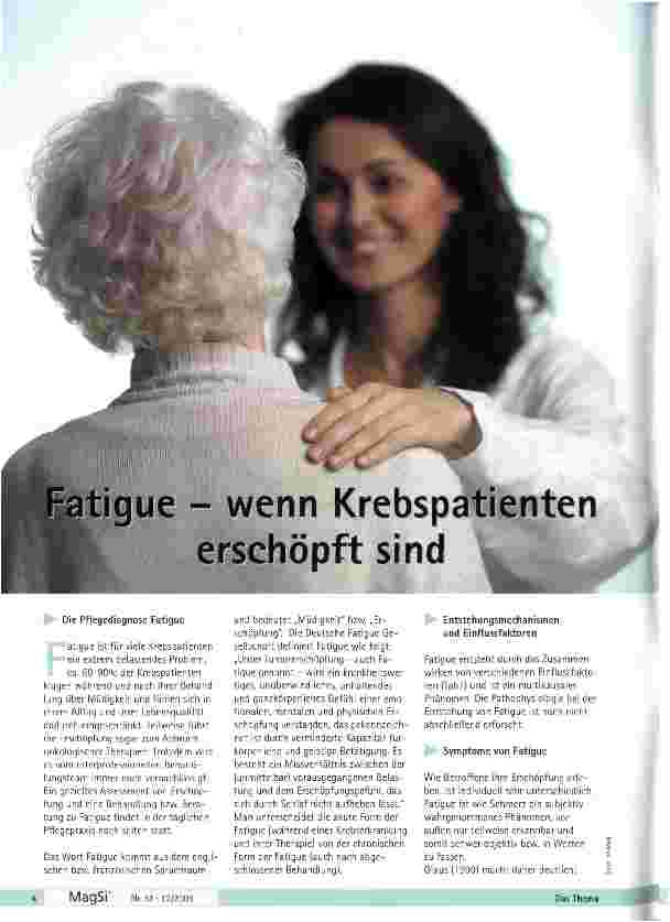 Vorschauseite 1: Fatigue - wenn Krebspatienten erschöpft sind