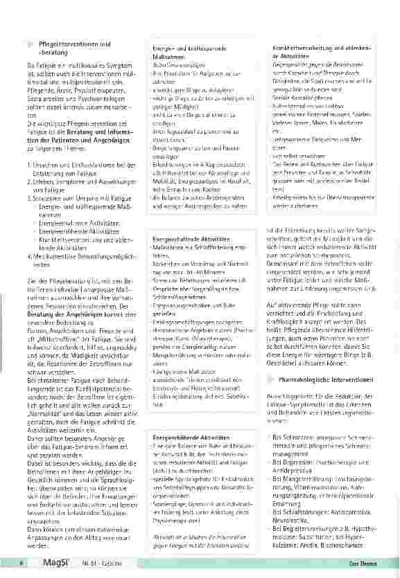 Vorschauseite 3: Fatigue - wenn Krebspatienten erschöpft sind