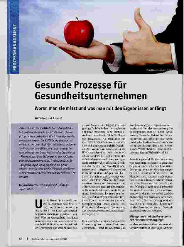 Vorschauseite 1: Gesunde Prozesse für Gesundheitsunternehmen