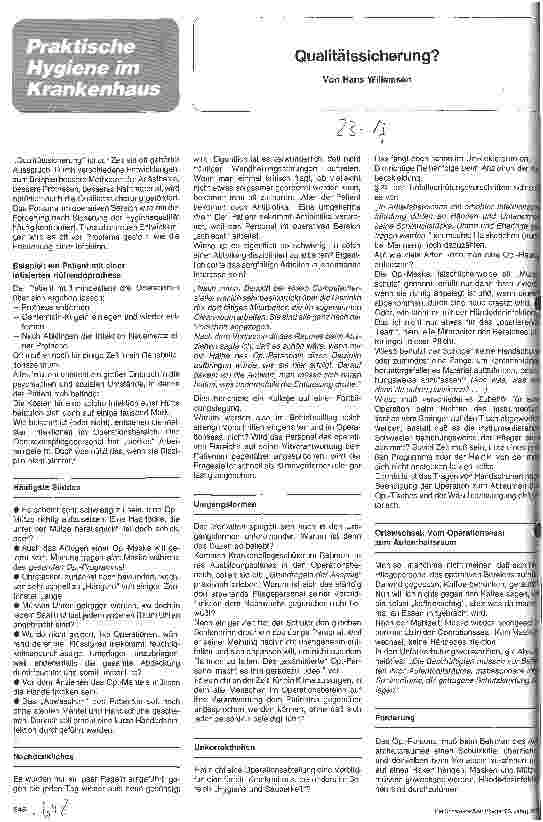 Vorschauseite 1: Qualitätssicherung?