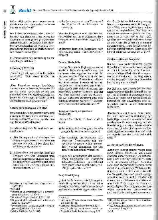 Vorschauseite 3: Sterbehilfe - Eine Problembeschreibung aus juristischer Sicht
