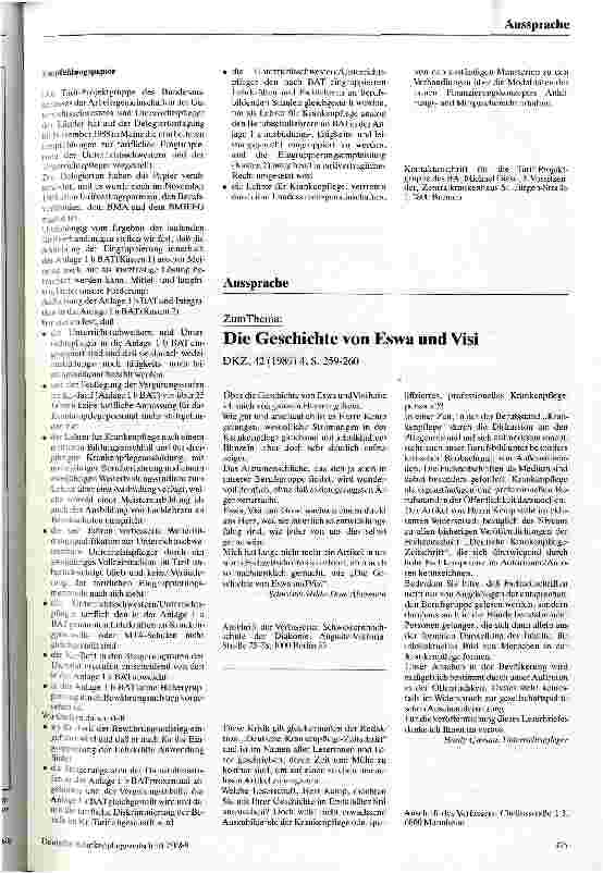 Vorschauseite 3: Empfehlungenspapier des BA zur tariflichen Eingruppierung der Unterrichtsschwestern und -pfleger