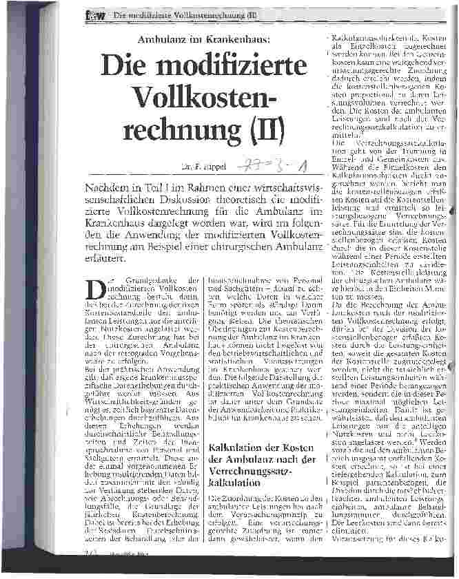 Vorschauseite 1: Die modifizierte Vollkostenrechnung (II)