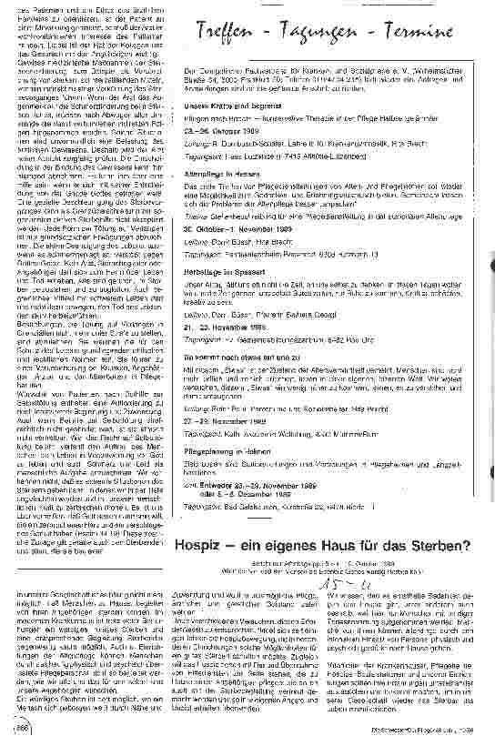 Vorschauseite 1: Hospiz - ein eigenes Haus für das Sterben?